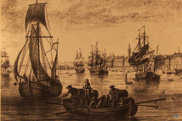 Des gabarres transportaient les barriques